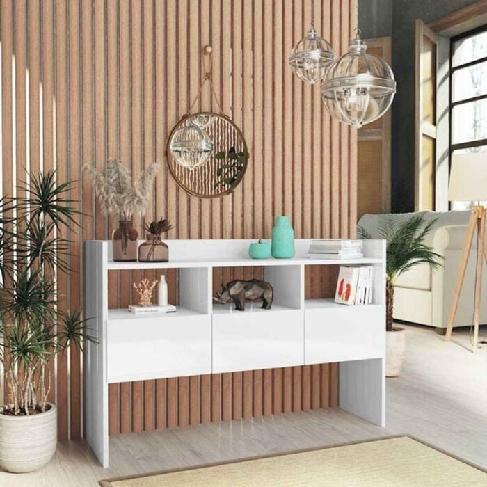 Vidaxl Modernes Sideboard Hochglanz-Weiß 105x30x70 cm - 34% Rabatt