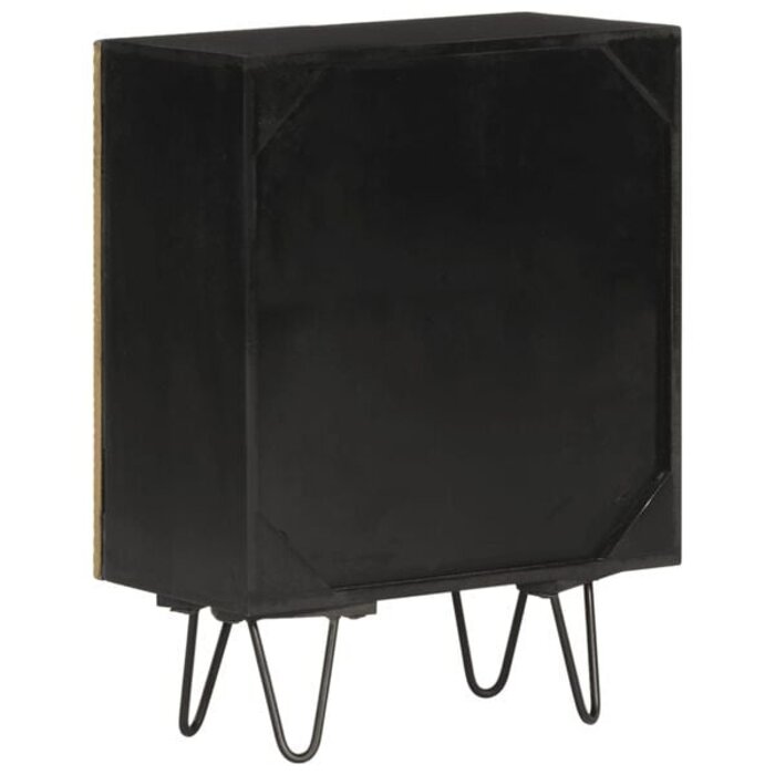Vidaxl Sideboard aus massivem Mangoholz, Gold & Schwarz - 35% Rabatt