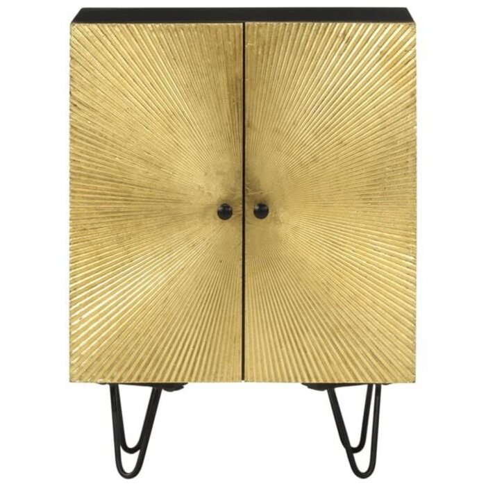 Vidaxl Sideboard aus massivem Mangoholz, Gold & Schwarz - 35% Rabatt