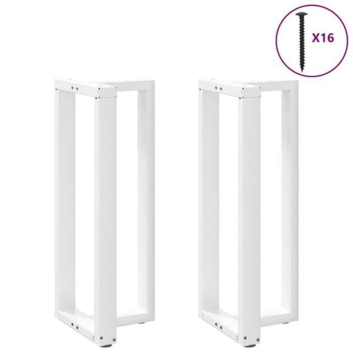 T-Form Bartischbeine 2er-Set Weiß 40x35x(100-101)cm - 34% Rabatt