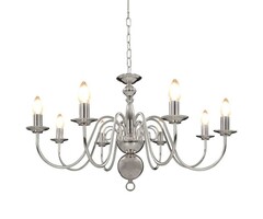 Vidaxl Eleganter Kronleuchter 8xE14 silber 80x45cm - 40% Rabatt