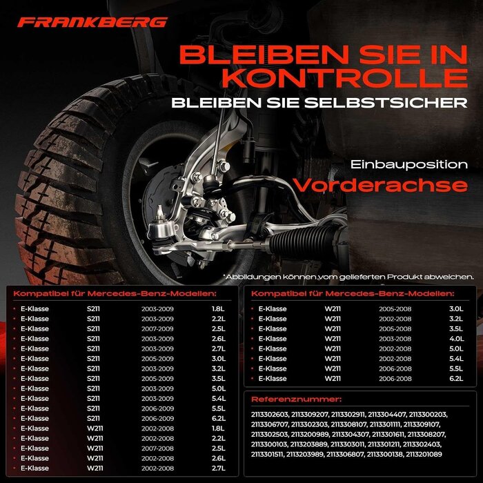 Querlenker-Set 10-tlg. für Mercedes E-Klasse W211 S211 - 35% Rabatt