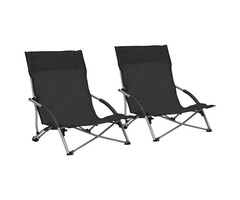 Vidaxl 2er Set Klappstühle, schwarz, Garten- & Campingstühle - 33% Rabatt