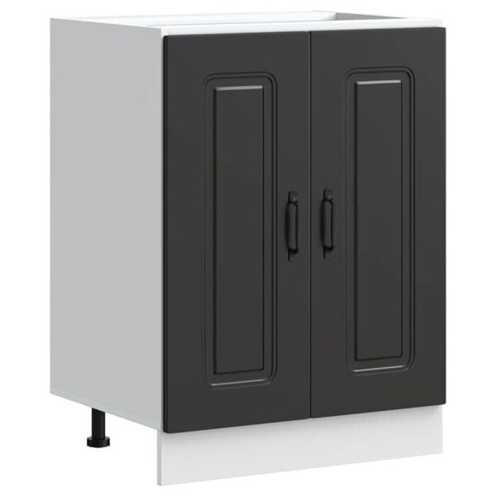 Spülenunterschrank Kalmar, Schwarz, 60x46x81,5 cm - 34% Rabatt