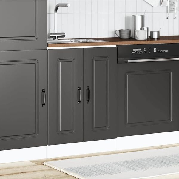 Spülenunterschrank Kalmar, Schwarz, 60x46x81,5 cm - 34% Rabatt