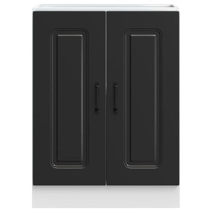 Spülenunterschrank Kalmar, Schwarz, 60x46x81,5 cm - 34% Rabatt