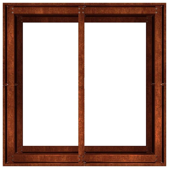 Großer Pflanzkübel aus wetterfestem Stahl 80x80x80 cm - 34% Rabatt