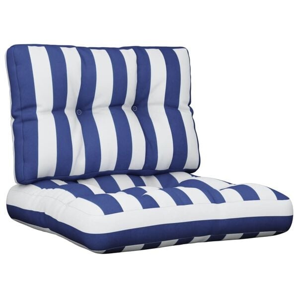 Palettenkissen Set 60x60, Blau-Weiß gestreift - 32% Rabatt