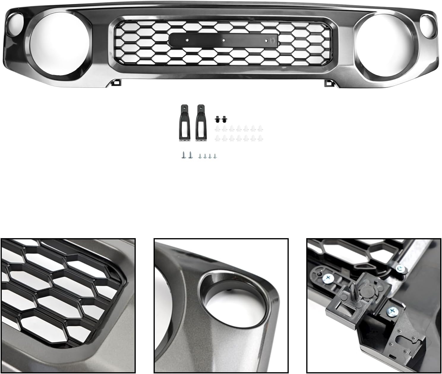 Waben-Frontgrill für Suzuki Jimny JB64/JB74 - Grau - 29% Rabatt