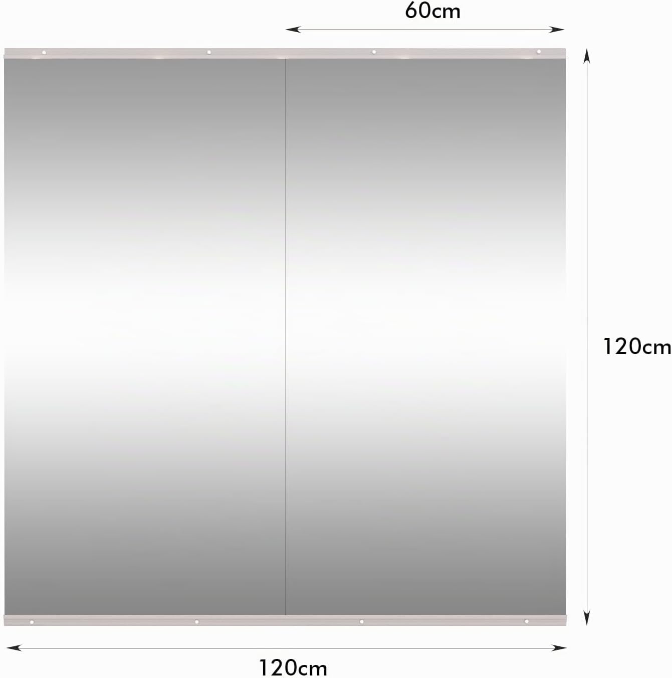 Rahmenloser Wandspiegel 120 x 60 cm 2er-Set - 34% Rabatt