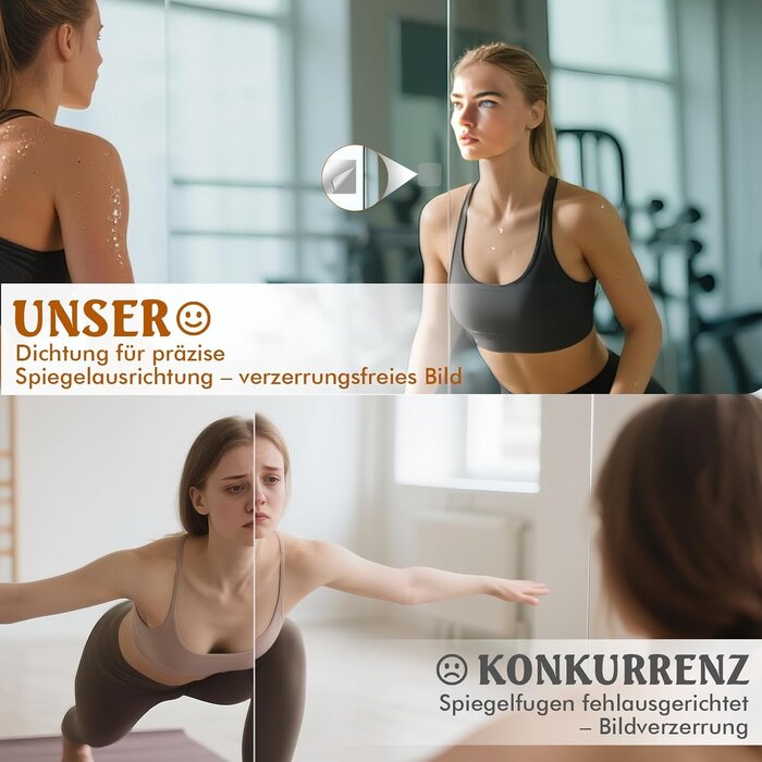 Rahmenloser Wandspiegel 120 x 60 cm 2er-Set - 34% Rabatt