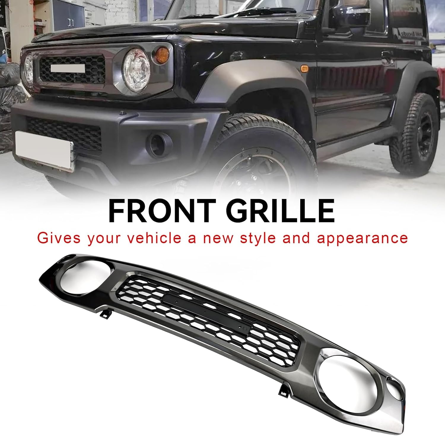 Frontgrill für Suzuki Jimny JB64 JB74 - Waben-Design Grau - 29% Rabatt