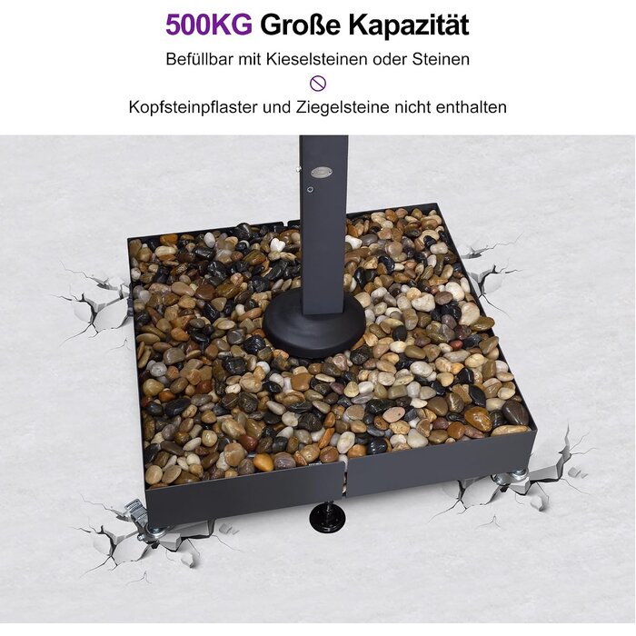 Fahrbarer Ampelschirmständer BSWK500 - 35% Rabatt