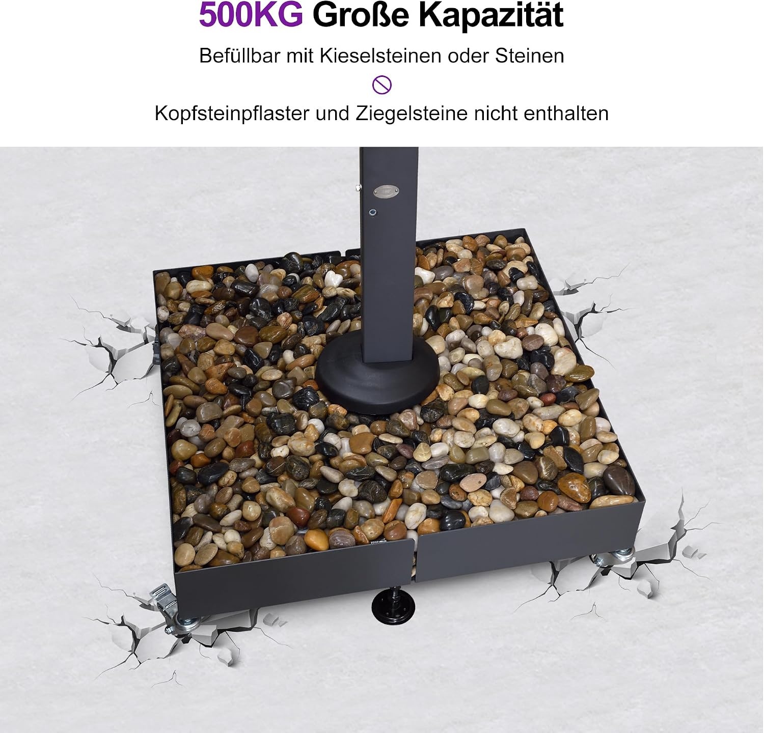 Fahrbarer Ampelschirmständer BSWK500 - 35% Rabatt