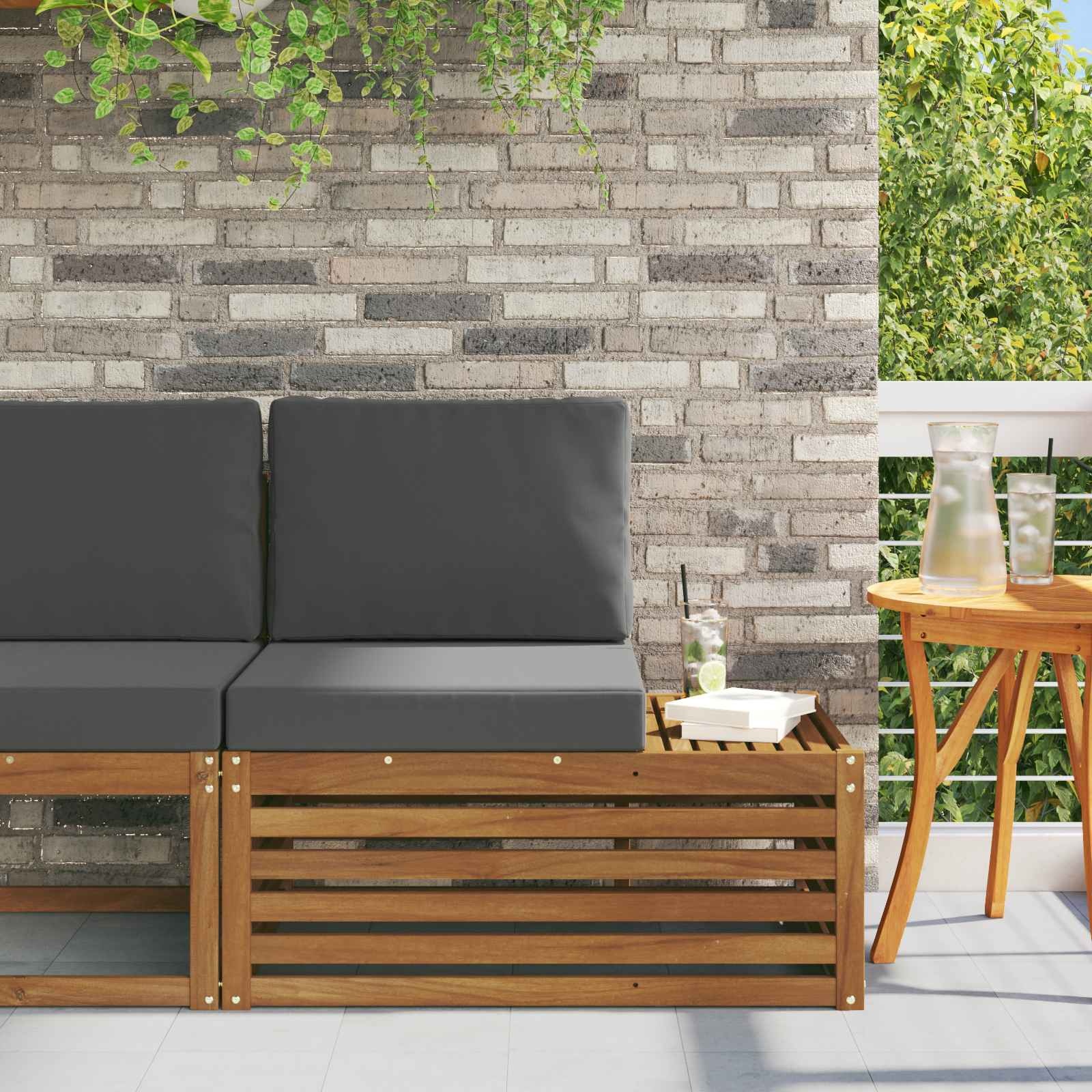 Garten-Ecksofa aus Akazienholz Natur - 91 x 63 x 73 cm - 34% Rabatt