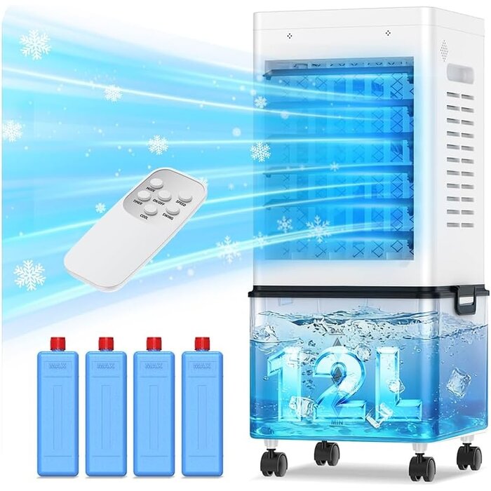 Mobiler 12L Verdampfungskühler - Ventilator & Luftbefeuchter, 34% Rabatt