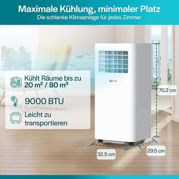 Mobile Klimaanlage 9000 BTU | 3-in-1 Gerät | 35% Rabatt