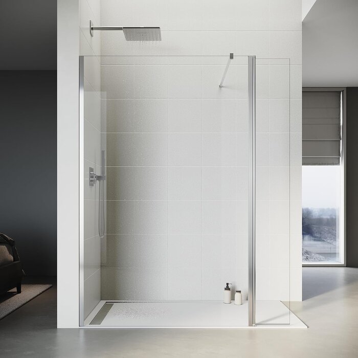 Walk-in Dusche 80x200 cm, schwenkbar, 8mm ESG, Nano - 35% Rabatt