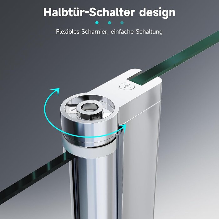 Walk-in Dusche 80x200 cm, schwenkbar, 8mm ESG, Nano - 35% Rabatt