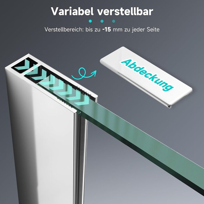Walk-in Dusche 80x200 cm, schwenkbar, 8mm ESG, Nano - 35% Rabatt