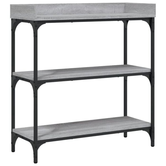 Wandtisch mit Ablagen 75x30x80 cm Eiche Grau - 33% Rabatt