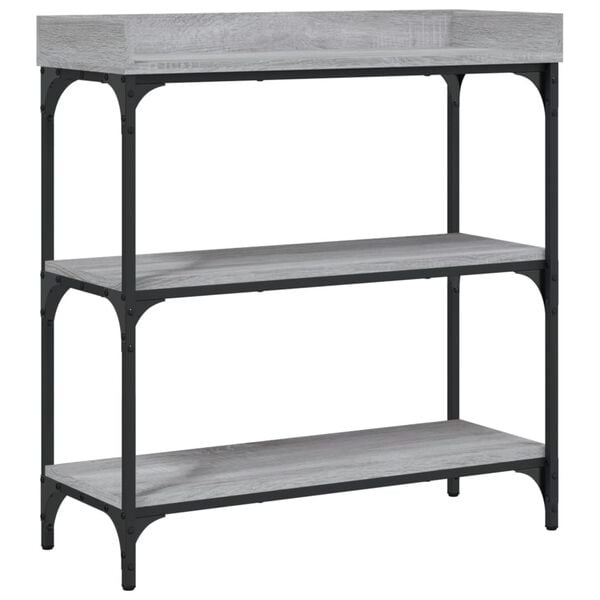 Wandtisch mit Ablagen 75x30x80 cm Eiche Grau - 33% Rabatt