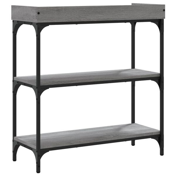 Wandtisch mit Ablagen 75x30x80 cm Eiche Grau - 33% Rabatt