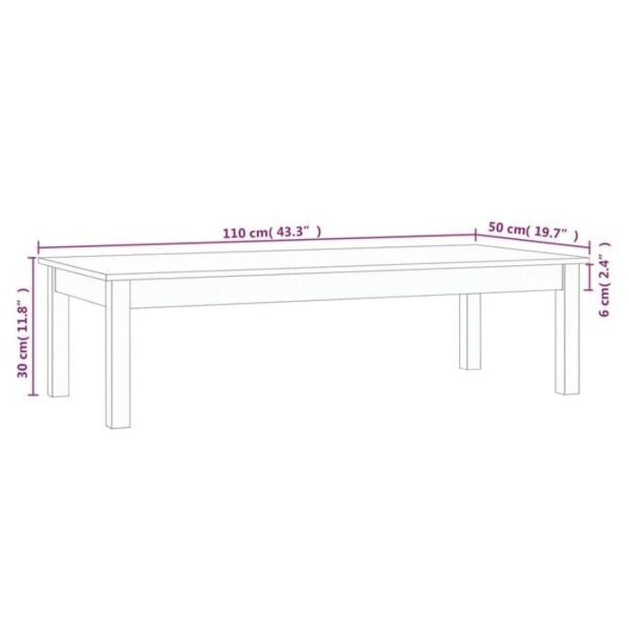 Wohnzimmertisch 110x50x30 cm Kiefer massiv - 34% Rabatt