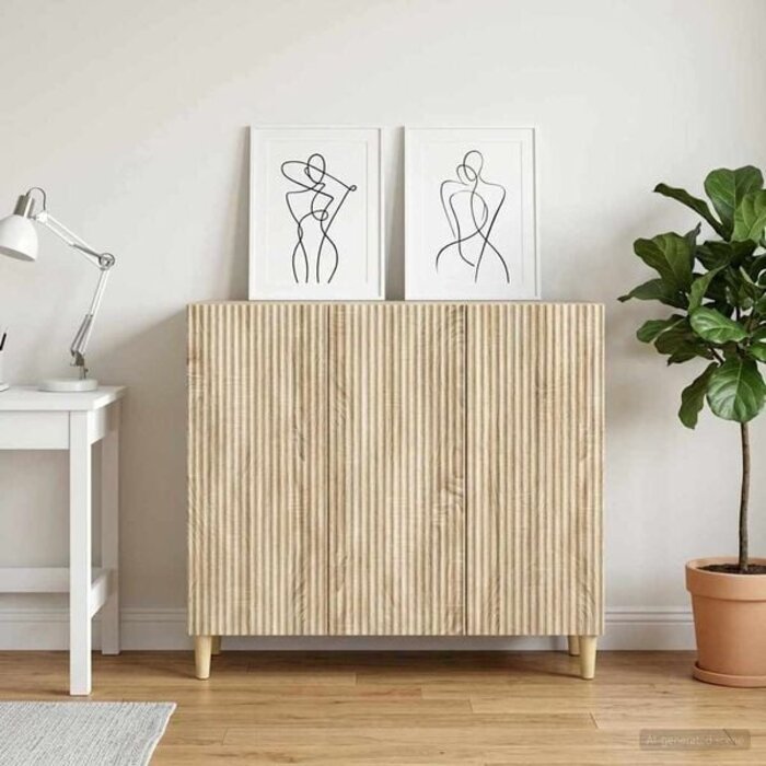 Sideboard in Sonoma-Eiche 89x34,5x80 cm - 34% Rabatt auf Retourenware