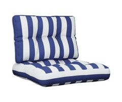 Vidaxl Palettenkissen-Set 2-teilig Blau/Weiß - 32% Rabatt