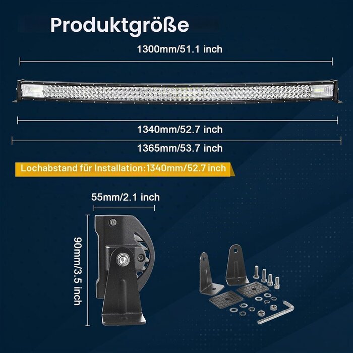 52 Zoll LED-Lichtleiste 675W Offroad Flutlicht - 34% Rabatt