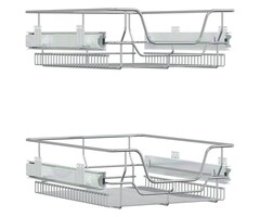Vidaxl Ausziehbare Drahtkörbe 45 cm 2er Set - Silber - 47% Rabatt