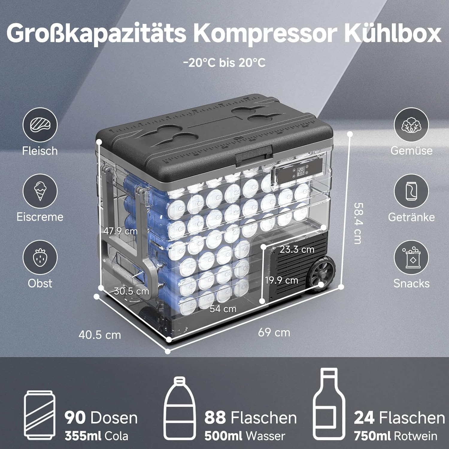 65L Kompressor-Kühlbox für Auto & Camping - 35% Rabatt