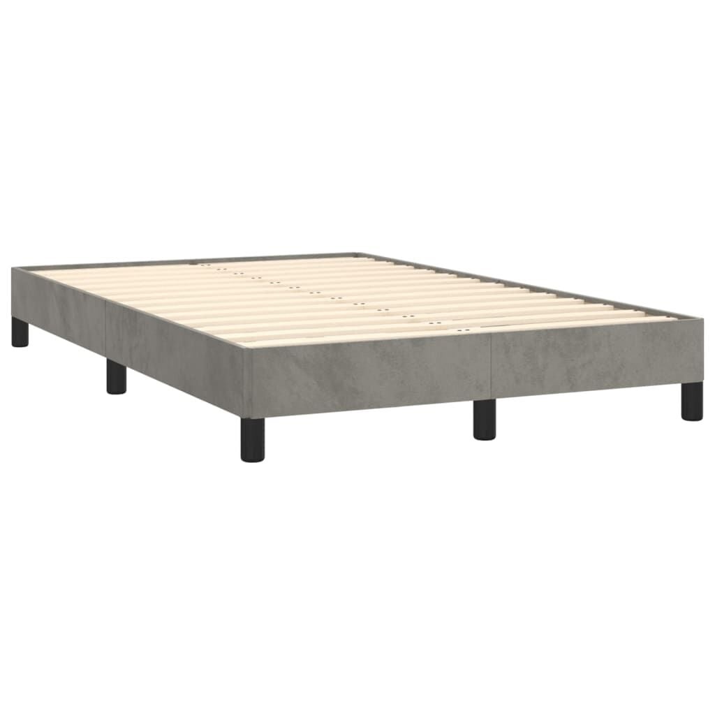 Bettgestell 120x200 cm aus Samt in Hellgrau - 34% Rabatt