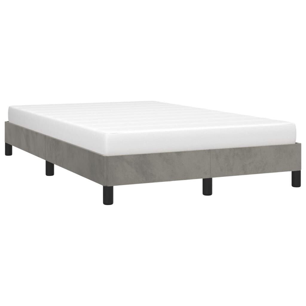 Bettgestell 120x200 cm aus Samt in Hellgrau - 34% Rabatt