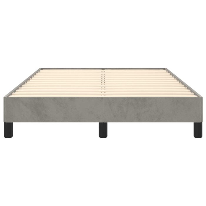 Bettgestell 120x200 cm aus Samt in Hellgrau - 34% Rabatt