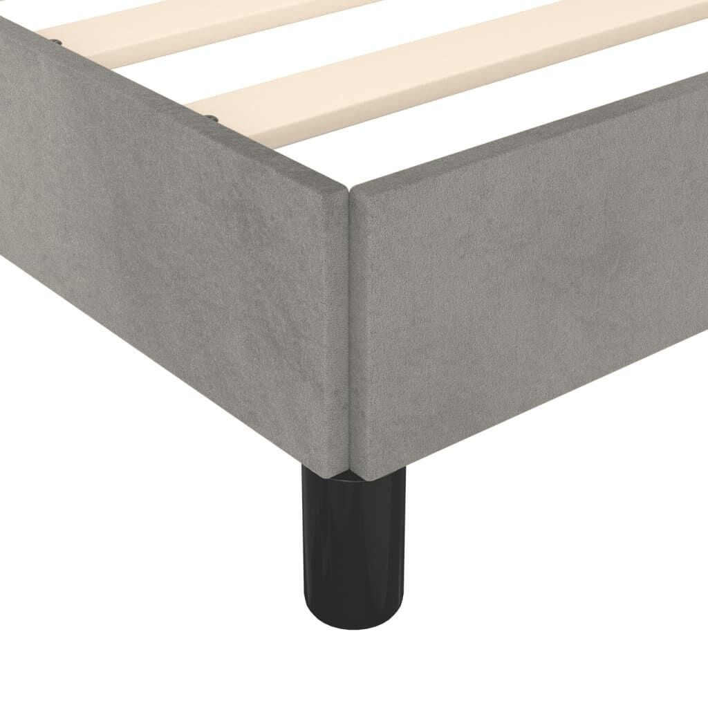 Bettgestell 120x200 cm aus Samt in Hellgrau - 34% Rabatt