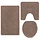 3-tlg. Badmatten-Set Braun 50x80cm - Antirutsch - 32% Rabatt