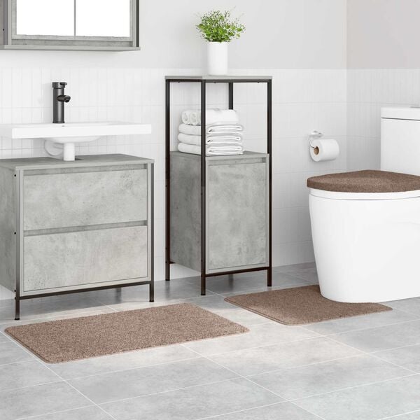 3-tlg. Badmatten-Set Braun 50x80cm - Antirutsch - 32% Rabatt