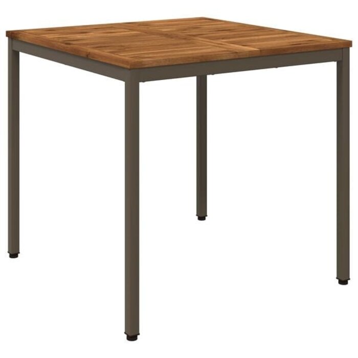 Gartentisch aus Akazienholz 80x80cm - Natur & Kaffeebraun - 34% Rabatt