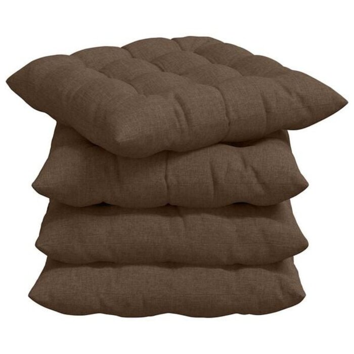 4er-Set Stuhlkissen 40 x 40 x 6 cm Braun - 32% Rabatt