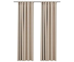 Vidaxl Verdunkelungsvorhänge in Leinenoptik 140x225 cm, Beige - 38% Rabatt