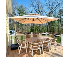 Rechteckiger Ampelschirm 270x330 cm Beige - 42% Rabatt