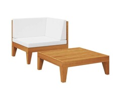 Vidaxl Loungeset aus Akazienholz, 2-teilig, Cremeweiß - 34% Rabatt