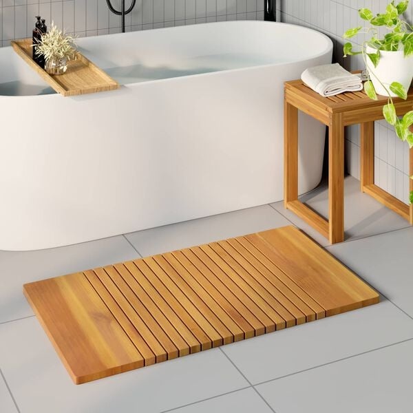 Badematte aus massivem Akazienholz 100 x 55 cm - 33% Rabatt