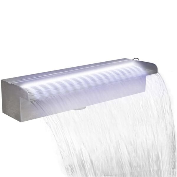 Pool-Wasserfall mit LED-Beleuchtung 45 cm Edelstahl - 34% Rabatt
