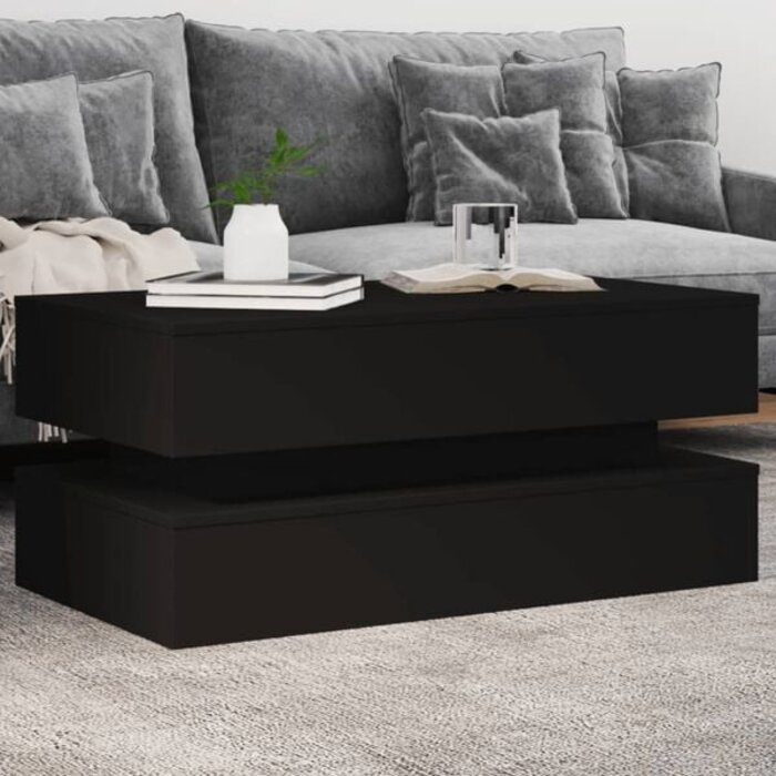 Couchtisch mit LED-Beleuchtung 90x50x40 cm Schwarz - 34% Rabatt