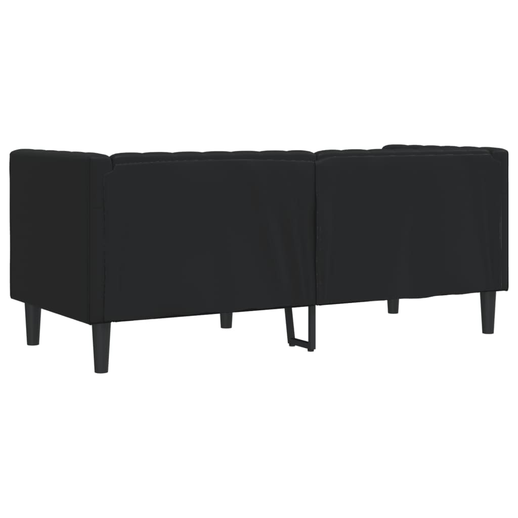 2-Sitzer Sofa Chesterfield-Stil Kunstleder Schwarz - 35% Rabatt