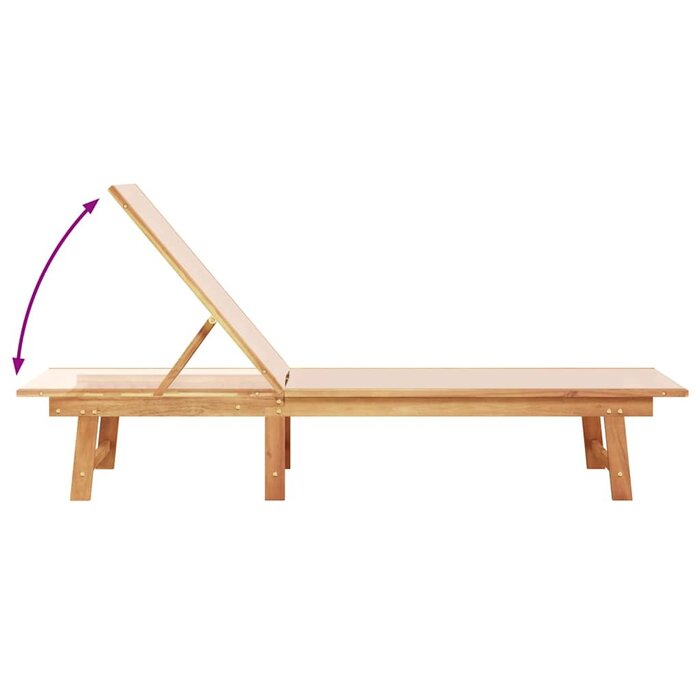 Gartenliege mit Beistelltisch Akazie Creme - 35% Rabatt