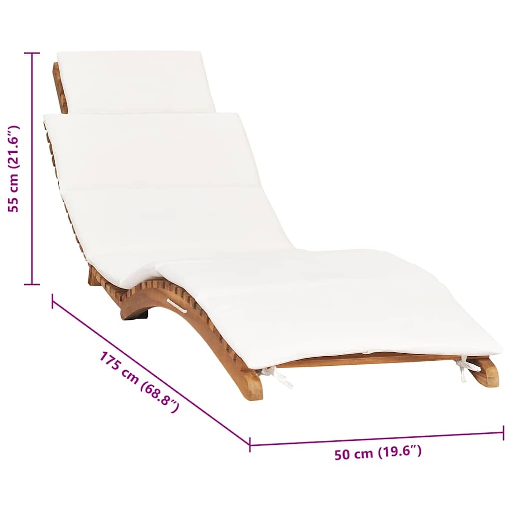 Klappbare Teakholz-Sonnenliege inkl. Kissen - 35% Rabatt
